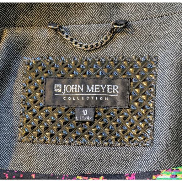 John Meyer Collection Blazer 10 Gray Check Notched Lapel Classic Preppy Career - Picture 11 of 12